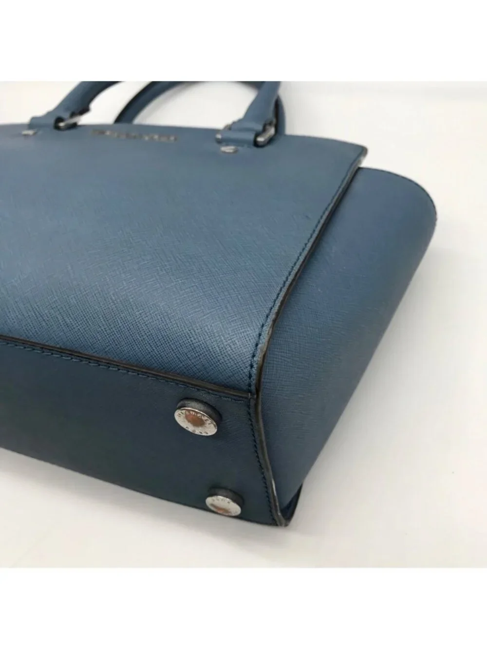Michael Kors Blue Saffiano Leather Selma Satchel